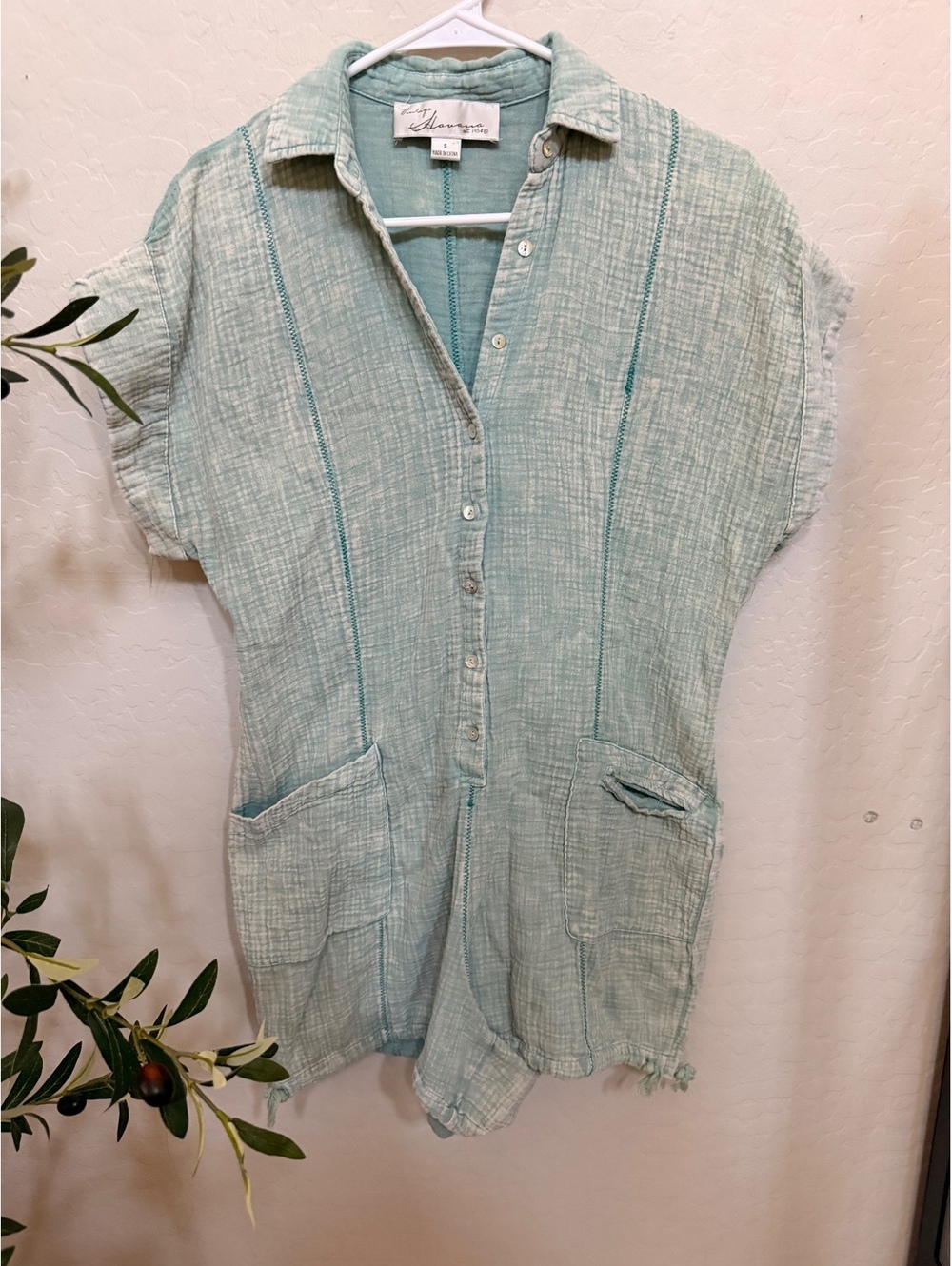 Vintage Havana acid wash cotton romper